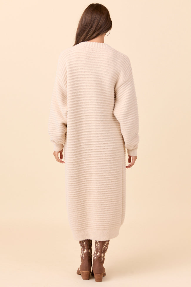 Abigail Cream Ribbed Maxi Duster SALE