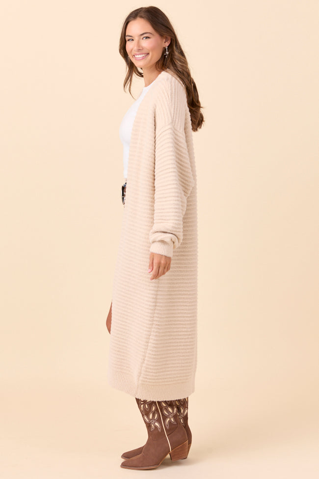 Abigail Cream Ribbed Maxi Duster SALE