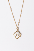 A Monogram Gold Clover Necklace