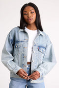 '90s Trucker Light Wash Rhinestone Denim Jacket